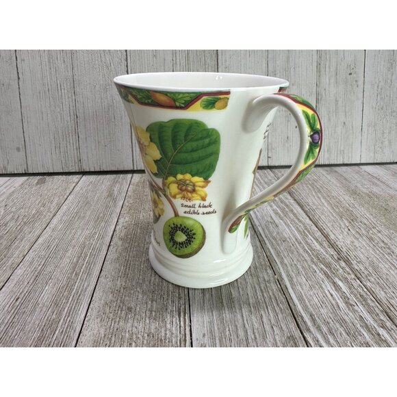 Vtg Crown Trent Fine Bone China Fruit Set of 2 Mugs Kiwi Papaya Pomegranate Fig - Picture 5 of 16